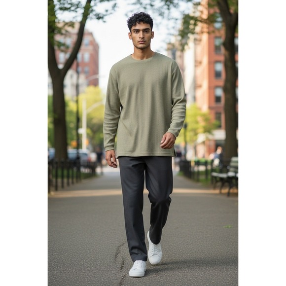 George Other - George Men's T-Shirt Extra Large Olive Cotton Polyester Crew Neck